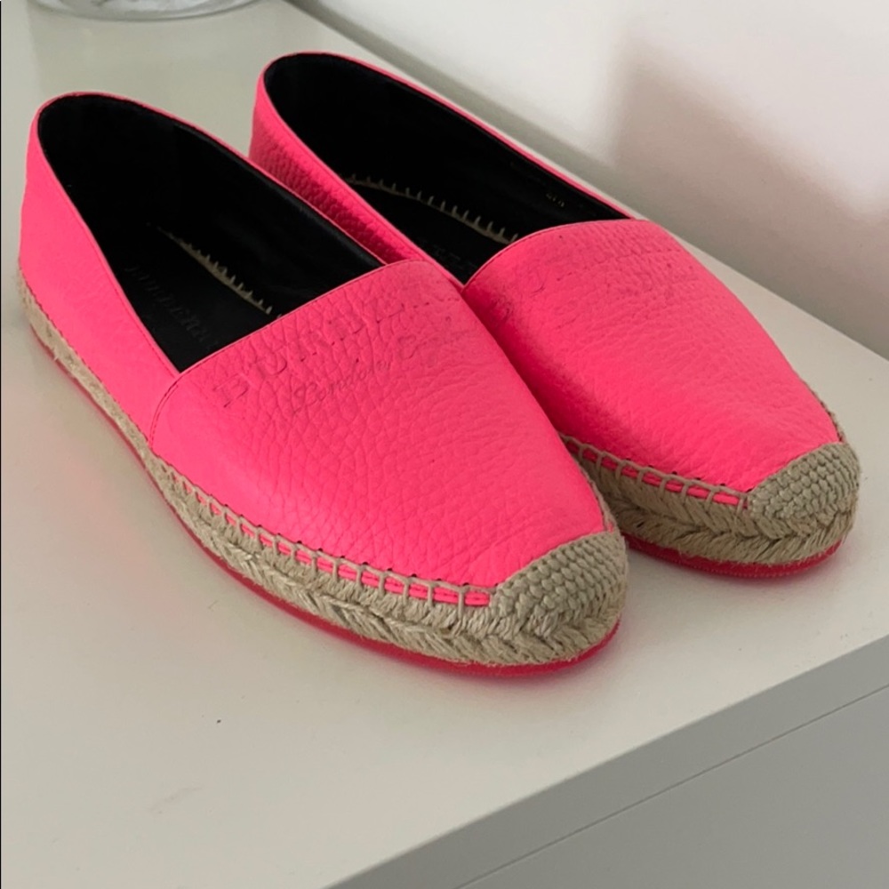 NEW Burberry Espadrilles Neon Pink Size 37